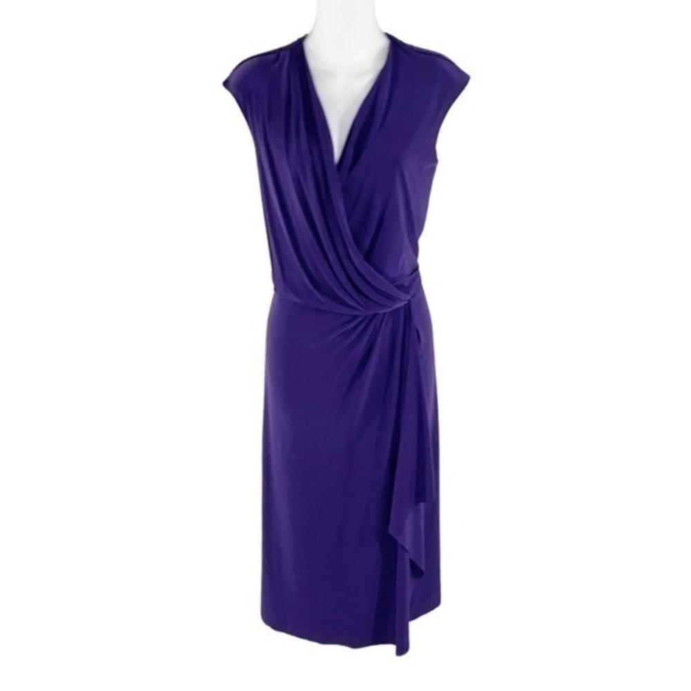 NWT Jones New York purple orchid faux wrap dress W23